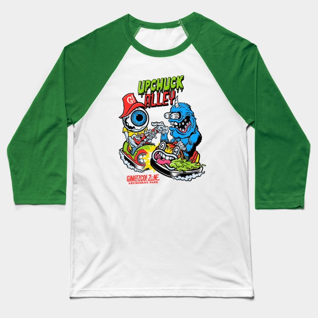 Upchuck Alley - G’Zap! Baseball T-Shirt by GiMETZCO!